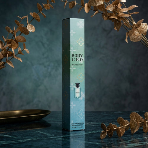 A tall rectangulaire box for BODY CEO INSPIRATION fragrance 